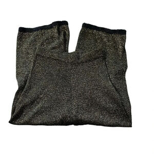 Zara Knit women's size medium wide legged black glitter gold pants